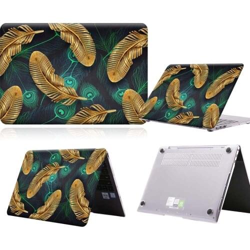 Golden Feather Pattern Anti-slip Laptop Case For MateBook 13/13 AMD Ryzen/14/D14/D15/X 2020/X Pro/Pro 16.1/Honor MagicBook14/15
