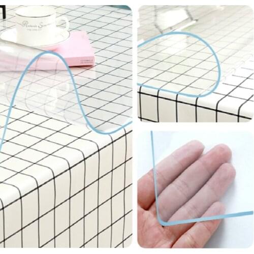 2.0mm transparent soft thick tablecloth waterproof and heat-resistant PVC tablecloth dining table coffee table round tablecloth