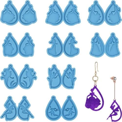 DIY Epoxy Resin Princess Fairy Series Earring Pendant Mold Used To Make Earring Pendant Material Resin Casting Jewelry Mold