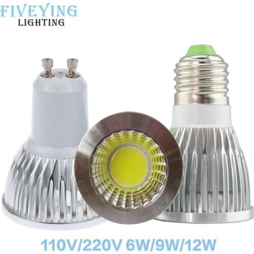 LED Bulbs Dimmable Led Light 110V-240V GU10 B22 E27 E14 6W 9W 12W COB LED lamp light led Spotlight Super Bright