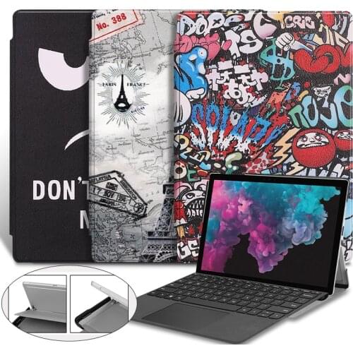 For Microsoft Surface Pro 7 6 5 4 Pro6 Pro5 Pro4 12.3 inch Tablet Case Ultra thin Stand With Pen Slot Bracket Flip Leather Cover