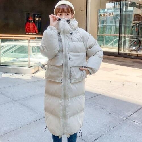 Women Long Down Cotton Jacket female Winter Fashion Hooded Thicker Loose Parkas Pocket Warm Oversize Coat 7151132