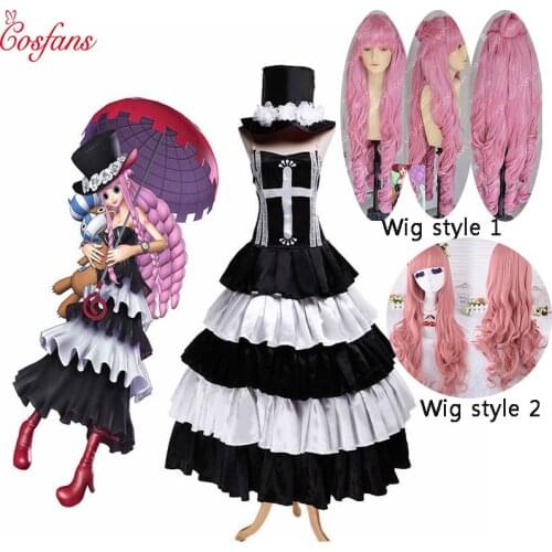 Halloween Costumes For Women Hot Anime Costume One Piece Ghost Princess Dress Perona Cosplay Costume Dress With Hat and wig