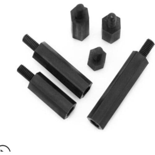 10-50pcs black nylon pcb spacer M2 M2.5 M3 M4 m5 male female nylon hex standoff spacer