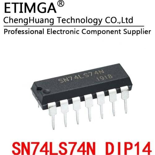 10PCS/LOT SN74LS74N SN74LS74AN 74LS74 DIP14 Trigger and Clear