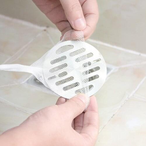 100pcs Drain Cover Net Mesh Filter Bag Strainer Kitchen Bathroom Hair Prevent Sink Shower Colanders Strainers Tools Accessories