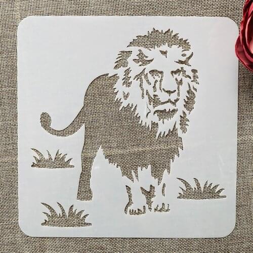 20*20cm Lion DIY Layering Stencils Wall Painting Scrapbook Coloring Embossing Album Decorative Template