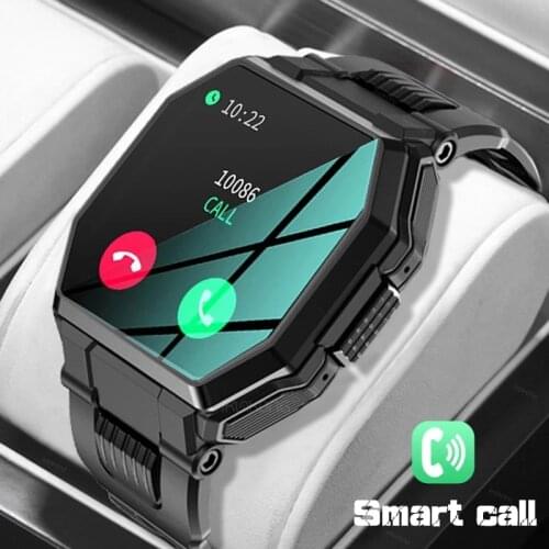 2021 Luxury Military Sport Mens Smart Watch Men Full Screen Touch Blood Pressure Heart Rate Monitor Bluetooth Call Smartwatches