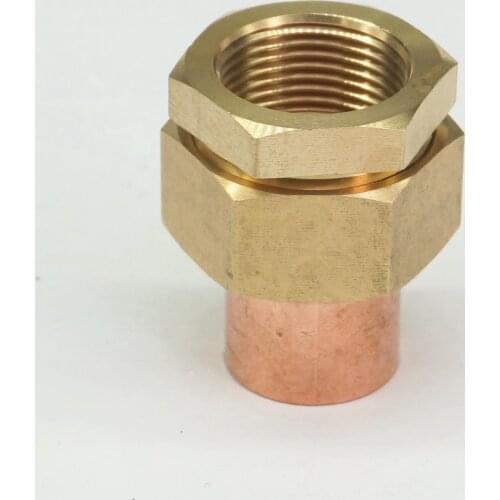 3/4" BSP Brass Female-22mm I.D Copper Socket End Feed Union Welding Pipe Adapter Air Conditioner Refrigerator Chiller Plant