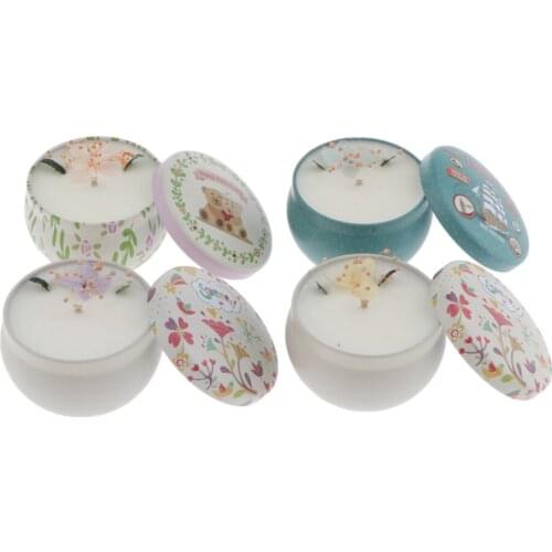 4pcs Cartoon Box Loaded Scented Candle Home Wedding Party Christmas Decor