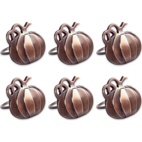 6Pcs Pumpkin Napkin Rings Alloy Napkin Holders Napkin Buckles For Wedding Party Dinner Table Decor Halloween Table Decoration
