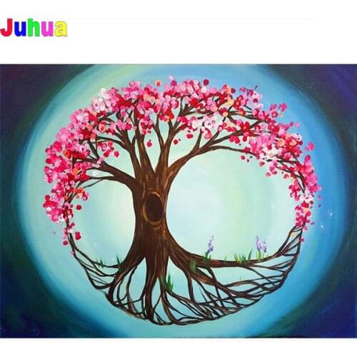 Tree of life 5d diy Diamond Painting Full Drill moonlight landscape Diamond Embroidery Mosaic art home decor drop shipping