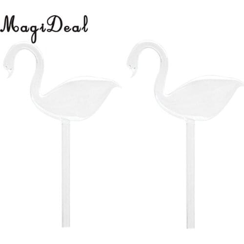2Piece Automatic Glass Swan Simple Watering Device Plant for Garden Flower