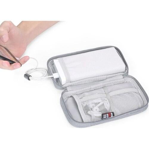 Durable Polyester Power Bank Pouch Storage Bag Mini Protable Travel Protective Carrying Case Pack for Earphone Data Hard