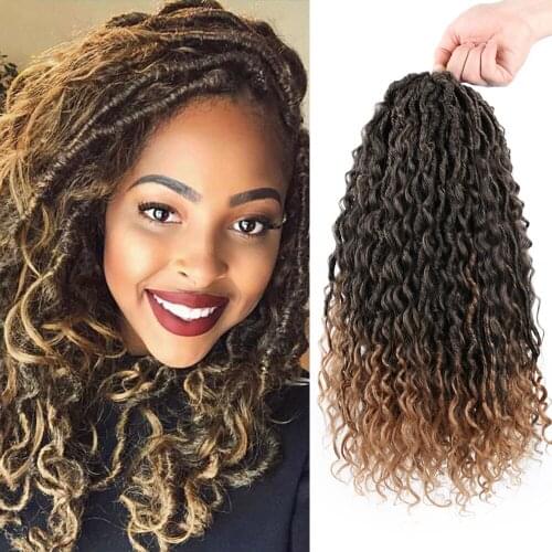 River Locs Pre Looped River Goddess Locs Crochet Hair Fauxs Locs Boho Hippie Locs Wavy Crochet Braiding Hair Extension for Women