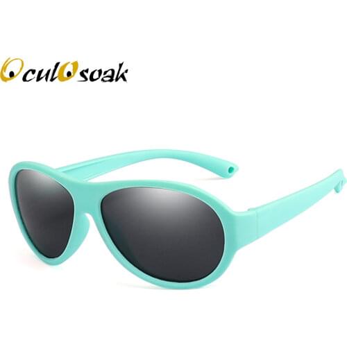 OculOsoak Kids Polarized Sunglasses Children Oval Sun Glasses Girls Boys Silicone UV400 Child Mirror Baby Eyewear Gafas TR90