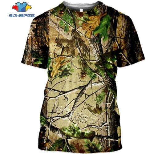 SONSPEE Trees Hunting From Forest 3D Print T shirt Casual Funny Men Tee Shirt Summer Women O-neck Short-Sleeve Unisex Streetwear