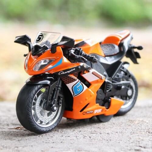 Simulated Alloy Return Diecast Motorcycle Racing Vehicle Toy Car Model Baby Sound and Light Childrens Toy Boy Gift