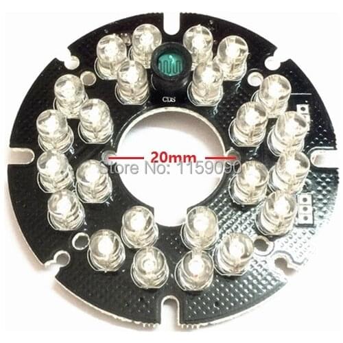 24 LEDs 5mm Infrared 90 Degrees Bulbs 850nm 24Leds IR Board Illuminator For CCTV Camera Free shipping