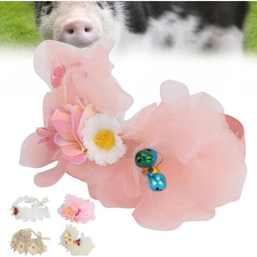 Small Size Pet Lace Bib With Bells Little Pig Fairy Style Costume Bib Pet Decoration Accessories Size Adjustable Durable