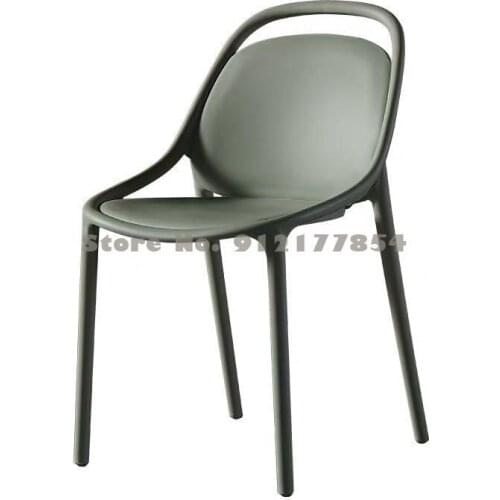 Nordic Fashion Modern Chair Simple Thick Plastic Chair Home Negotiation Desk Chair Lazy Backrest Restaurant Chair