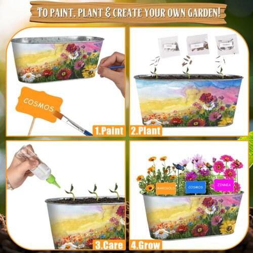 Planting Growing Kit for Kids Gardening Crafts Planter DIY Painting Tool Toy
