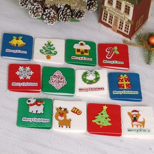 12patterns mini size cartoon Christmas greeting cards set snowflake deer X-mas bell tree design