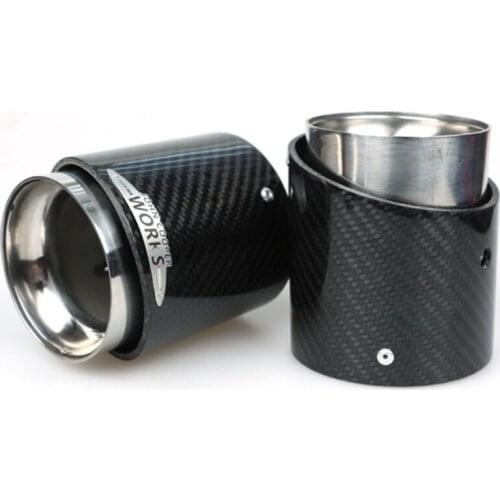 Exhaust Muffler Tip,Stainless Steel Carbon Fiber Racing Automobile Car Tailpipe Tip for Mini Cooper