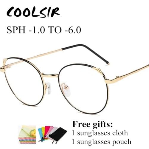 SPH -1.0 to -6.0 Finished Prescription Glasses For Myopia Men Women Upscale Cat Eye Spectacles For Nearsighted With Diopter UF43