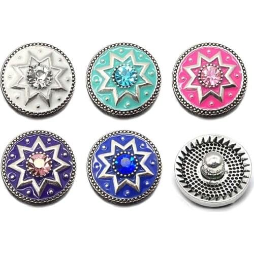 Wholesale metal Rhinestone Snap Buttons w161 Diy Jewelry fit 18mm Snap button Necklaces/Bracelets for women