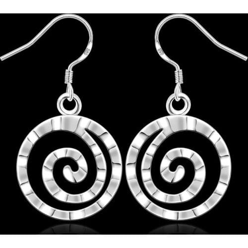 Wholesale High Quality Jewelry silver plated Round Thread Earrings for Women best gift SMTE353