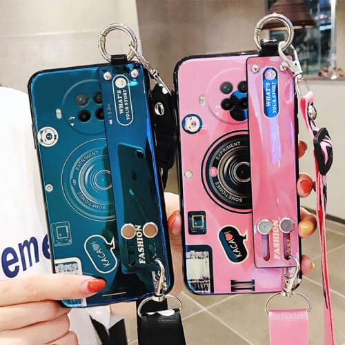 Wrist Strap Shockproof Holder Case For Xiaomi Mi 10T Lite Case Cover For Mi10T Lite Cases mi10T lite Pro Fundas Silicone Camera