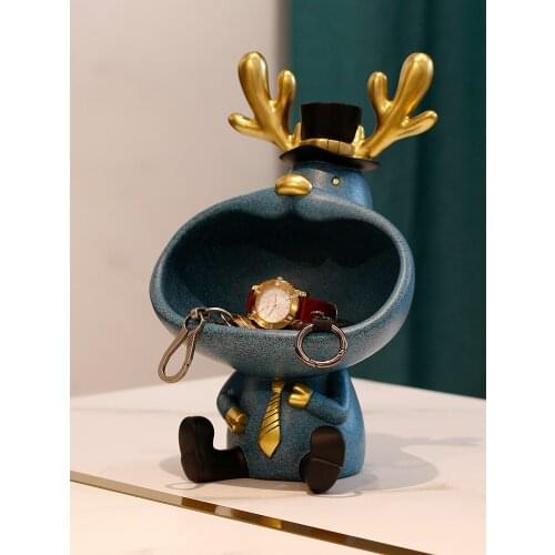 Resin charms Deer Key Storage Decoration Home Living Room Creative Cat Wedding Gift Nordic Modern Light Luxury Room Decoration