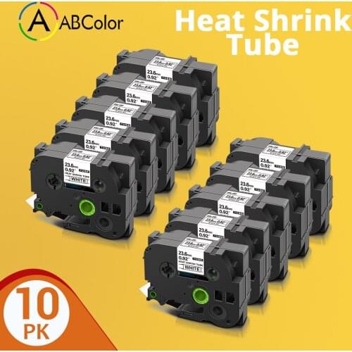 24mm Heat Shrink Tube Label Tape for Brother HSe-251 HSe-651 HSe Tape Black on White Yellow for Brother P-touch Label Maker