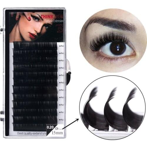 THINKSHOW 100% Handmade Eyelashes 3d Lashes Extension Eyelash Individual False Eyelashes Natural d Curl Eyelash Extensions Cilia