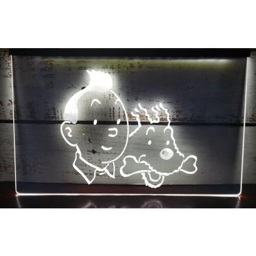 G129 Tintin and Snowy Adventures Comic NEW LED Neon Light Sign