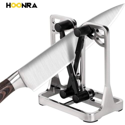 HOONRA Professional Triple-Action Sharpener Tungsten Carbide kitchen Knife Adjustable Spring-action Bars Quick Knives Sharpeners