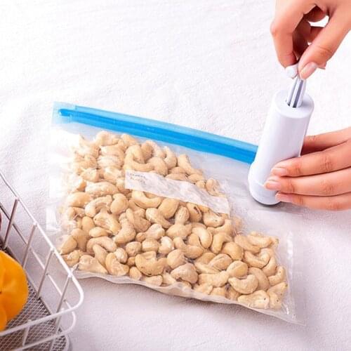 10Pcs Vacuum Food Bag Reusable Fresh-Keeping Bag Fruit Vegetable Zipper Sealed Bag Leakproof Store Freezing Gasp Compression Bag