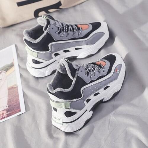 Lady Fashion Sneakers Trend Jogging Shoes Lady Casual Shoes Breathable Walking Shoes Hot Sale Student Shoes New Low Cotton Shoes