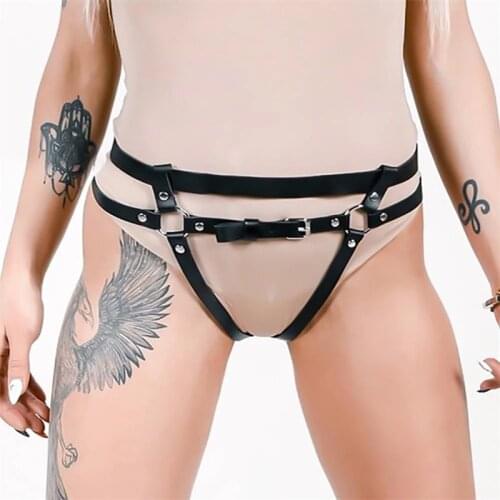 DYEFROB 2021 Punk Garter Harness Women Sexy Leather Stocking Thigh Body Bondage Underwear Pole Dance Exotic Suspender Sexy Belts