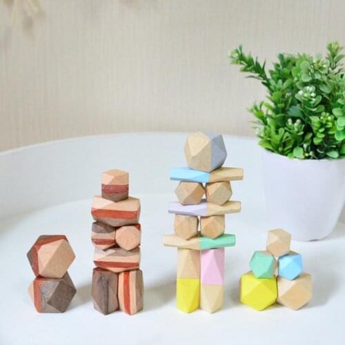 1 Set Balancing Training Building Block Creative Wood Enlighten Imagination Stackable Block for Children