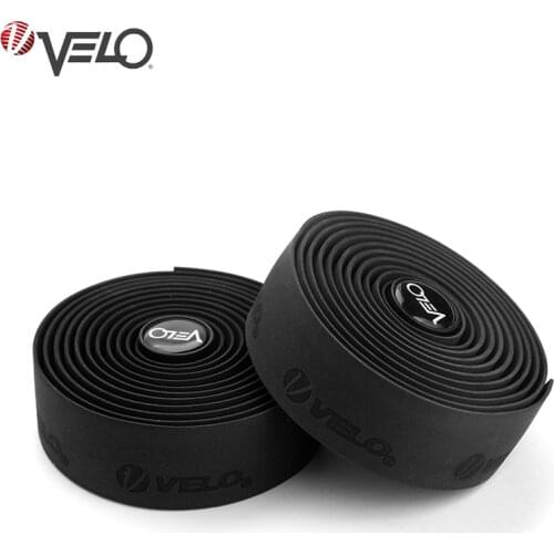 1 Pair VELO 1001G Road Bike Handlebar Silicone Tape Bicycle Handlebar Tape Cycling Wrap End Plug With 2 Plug Anti-slip Belt