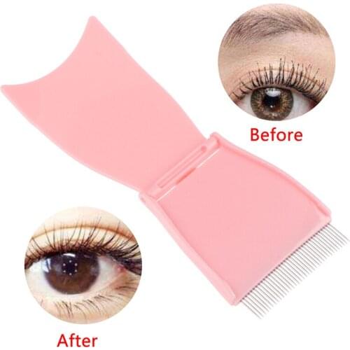1PC Cosmetic Tool Foldable Eyelash Curler Beauty Makeup Lash Separator Metal Eyelash Brush Comb Curl Beauty Makeup