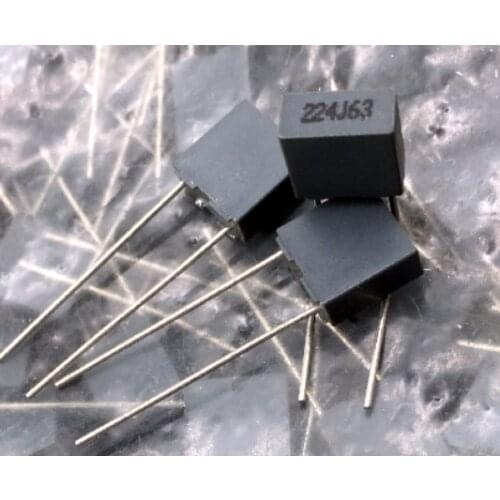 100PCS 224J63 0.22UF 224 220NF 63V 5% P=5mm Film Capacitor