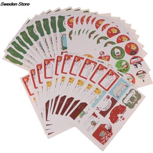 120pcs/lot New Hand Made Christmas Tree Snowman Round Self-adhesive sealing Label Stickers Gift Bag Candy Box Decorate