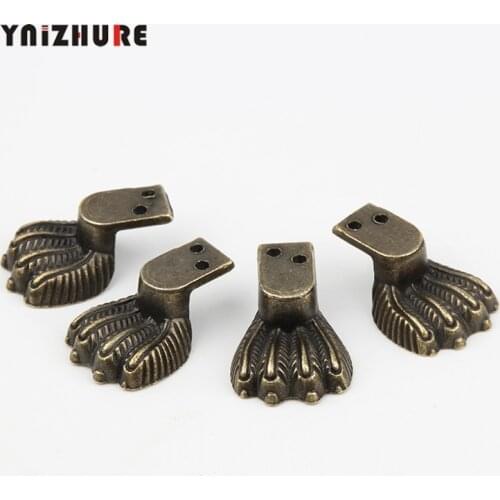 30*12mm 12PCS Zinc Alloy Tiger Footing Decoration Legs Vintage Wooden Box Lizards Feet Cabinet Corner Bronze Tone Color