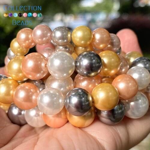 8/10/12mm Natural Colorful Shell Mother Of Pearls Loose Spacer Beads For Jewelry Making DIY Bracelet Necklace Handmade 15