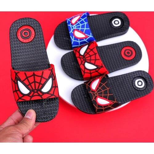 Disney childrens cartoon spiderman summer non-slip soft-soled beach shoes home shoes boys and girls baby slippers
