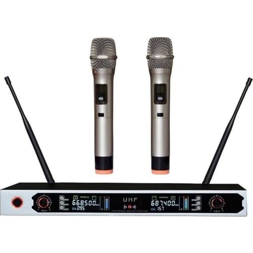 Bolymic UHF Dual Channel Wireless microphone w Digital Colorful LCD Display draadloze microfoon