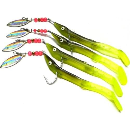 HENGJIA 100pcs 8cm 6.2g Spinner bait lures fishing lures spinner with the soft lures fishing hook fishing tackle